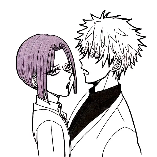 gojo and sukuna from jujutsu kaisen face to face tattoo design idea