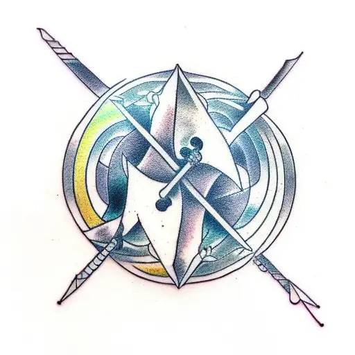 solo leveling anime yin and yang daggers tattoo design idea