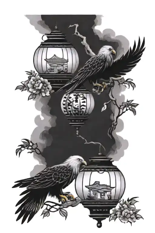 Vietnamese lanterns, tiger, Phillipines eagle tattoo design idea