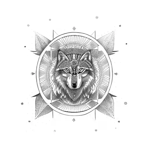 Native American Indian girl , Egyptian, tree of life, wolf, third eye, compass, galaxy  tattoo design idea