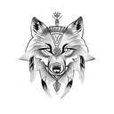 Native American Indian, Egyptian, tree of life, wolf, third eye, compass, galaxy  tattoo design idea