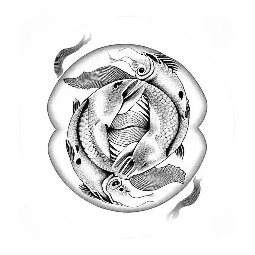 Koi Fish yin yang tattoo design idea