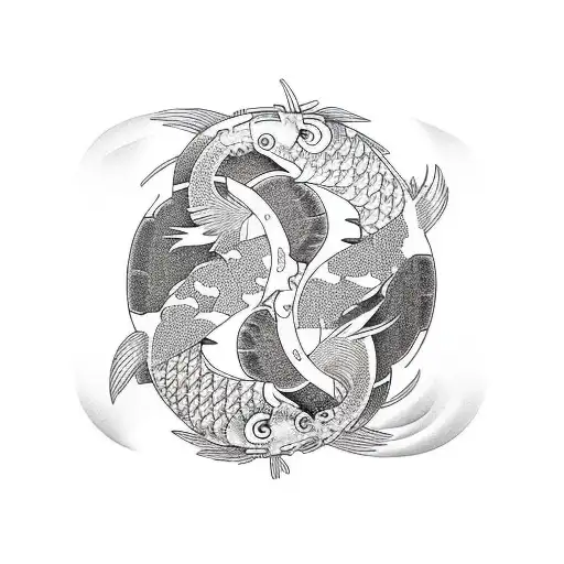 Koi Fish yin yang tattoo design idea