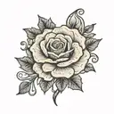 stone rose tattoo design idea