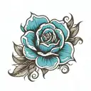 stone rose tattoo design idea