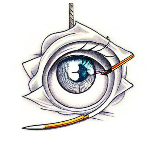 Eye with bow and arrow tattoo design idea