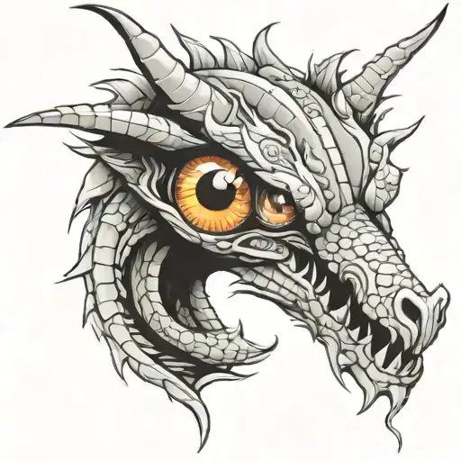 eye dragon wrapped tattoo design idea