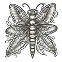 french fry with dragon fly wings tattoo design idea