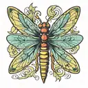 french fry with dragon fly wings tattoo design idea