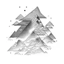 hunting mountains tattoo design idea