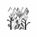 hunting mountains tattoo design idea