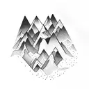 hunting mountains tattoo design idea