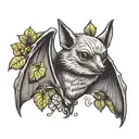 fruit bat tattoo design idea