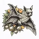 fruit bat tattoo design idea