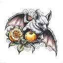 fruit bat tattoo design idea
