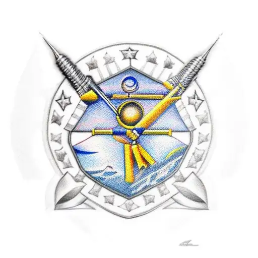 Sagittarius 3 daughters 1 step daughter police  tattoo design idea