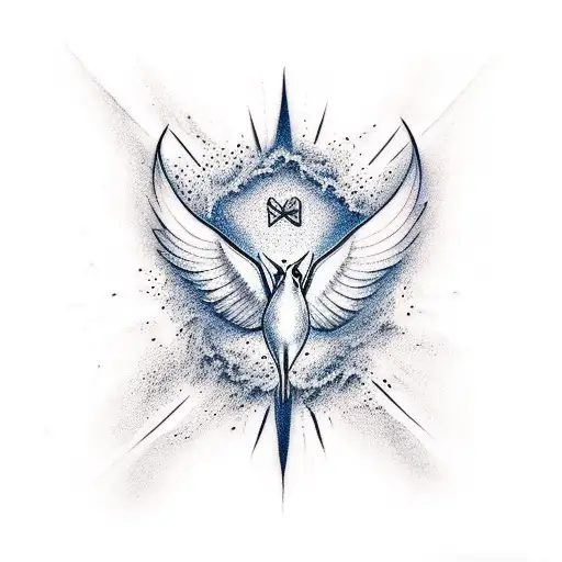 dove and gazelle  tattoo design idea