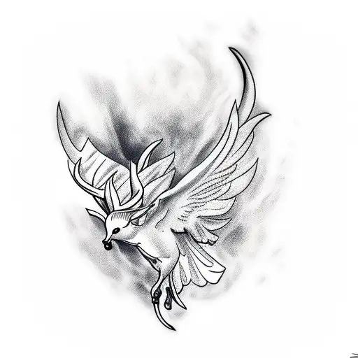 dove and gazelle  tattoo design idea