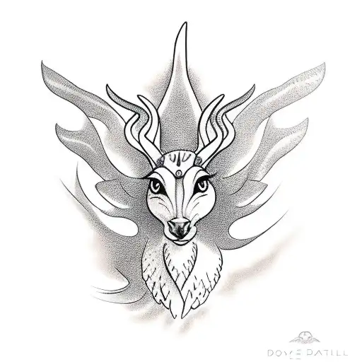 dove and gazelle  tattoo design idea
