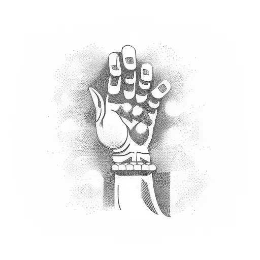 open hand with head floating above the palm tattoo design idea