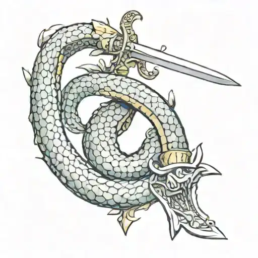 sword and snake tattoo design idea