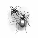 two ants holding each other tattoo design idea