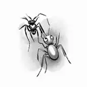 two ants holding each other tattoo design idea