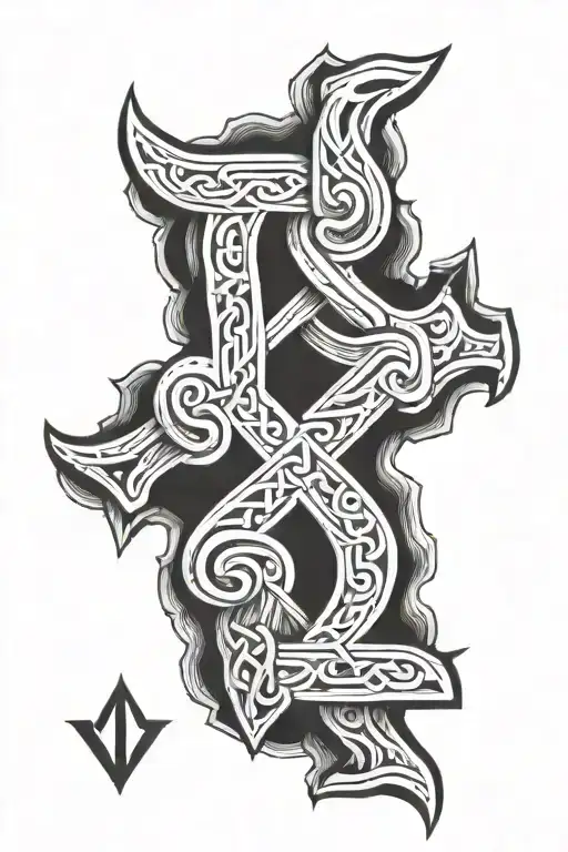 viking rune symbolizing strength tattoo design idea