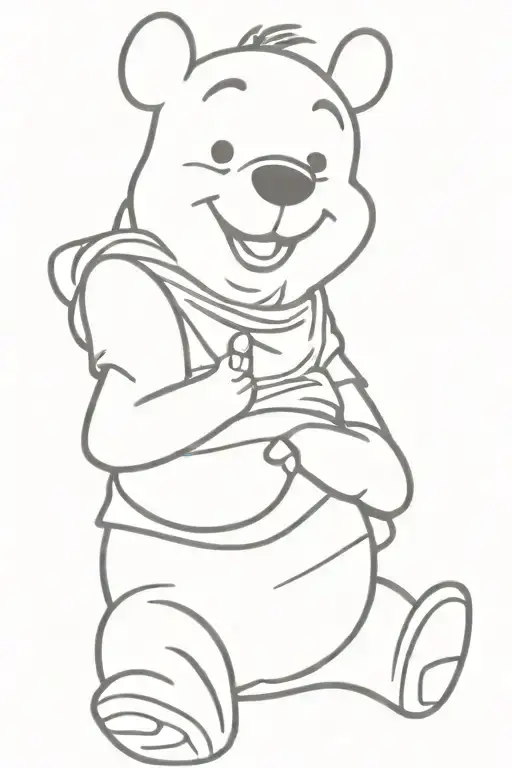 winnie the pooh showing middle finger tattoo design idea