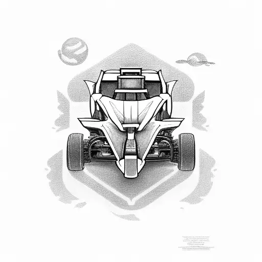 Rocket league car in action tattoo design idea