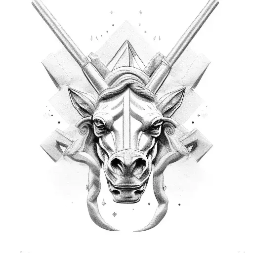 Greek centaur full tattoo design idea