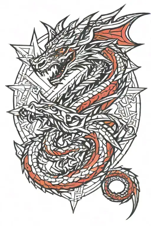 red dragon tattoo design idea