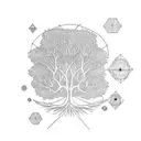 Tree of knowledge tattoo design idea