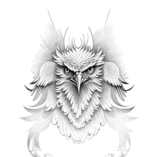 eagle wings spread tattoo design idea