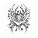 eagle wings spread tattoo design idea