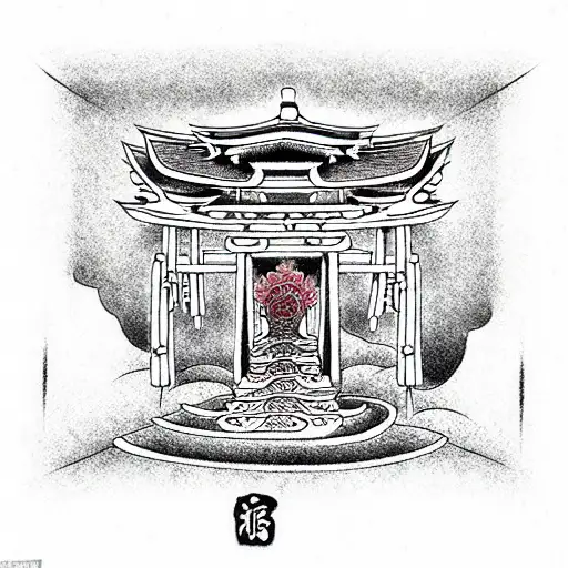 Portal to the temple of the soul and body tattoo design idea