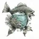 underwater world filled tattoo design idea
