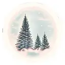 Pine tree with memorial dates tattoo design idea