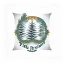 Pine tree with memorial dates tattoo design idea
