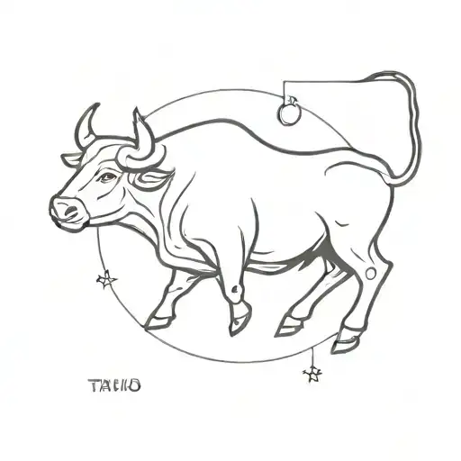 A minimalist representation of the zodiac sign Taurus, with the birthdates 11 and 16 May incorporated in a unique way tattoo design idea