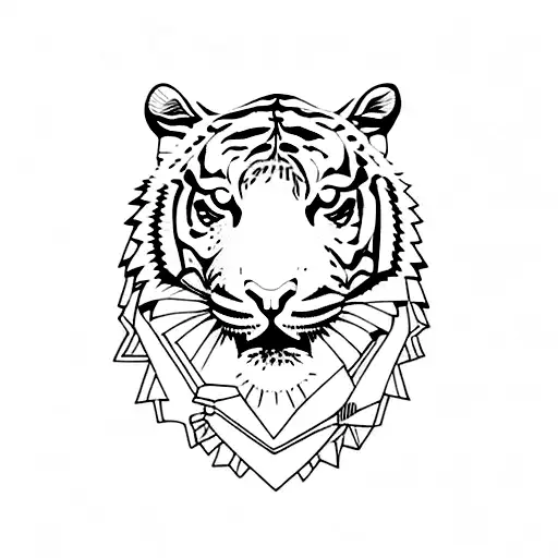 Premium Vector | Tiger minimalist and simple silhouette vector illustration