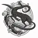 Capricorn tarot card design featuring sea goat   tattoo design idea