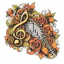 music notes tattoo design idea