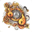 music notes tattoo design idea