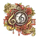 music notes tattoo design idea