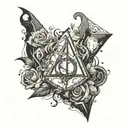 the harry potter horcrux symbol used as A in always  tattoo design idea