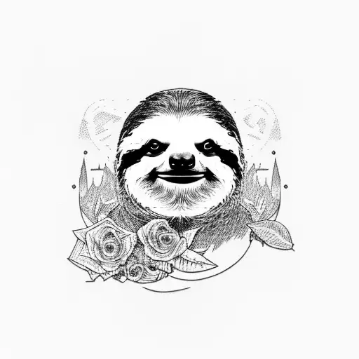 sloth in a formula one car tattoo design idea
