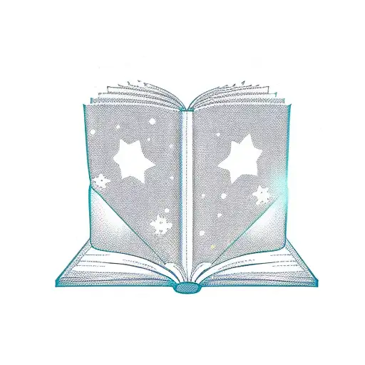 Open book with magic rising out  tattoo design idea