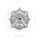 1* , gear head, vegvisir, explorer, elise, sleeve tattoo design idea