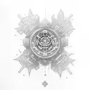 1* , gear head, vegvisir, explorer, elise, sleeve tattoo design idea